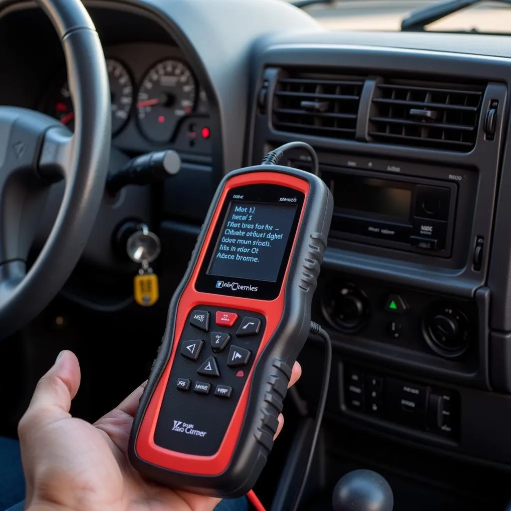 OBD2 Scanner Connected to 1996 Jeep Cherokee