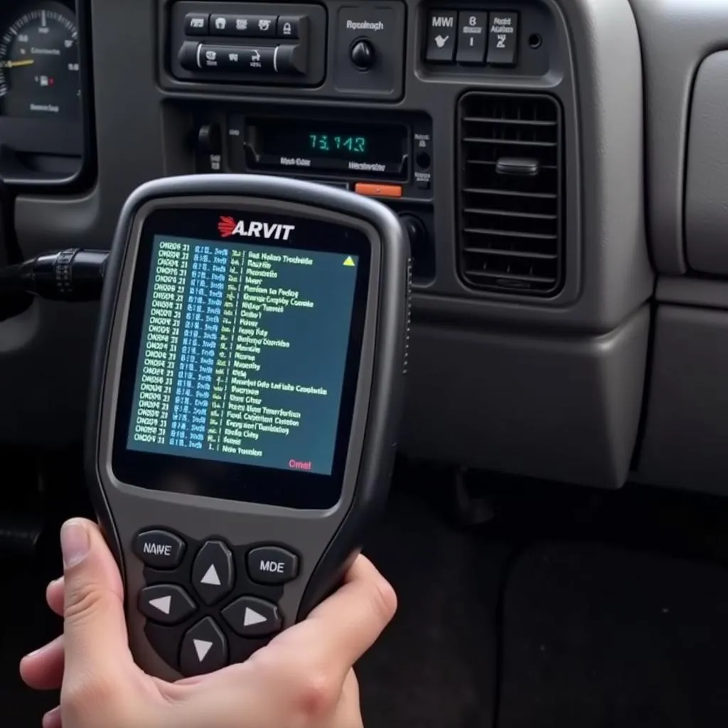 OBD2 Scanner Displaying Error Codes on 1996 Chevy Silverado