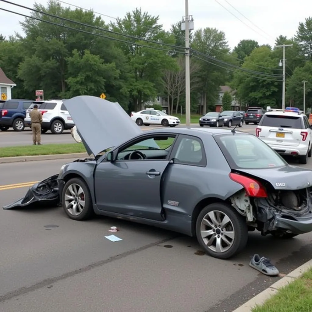 Car accident scene in Okoboji