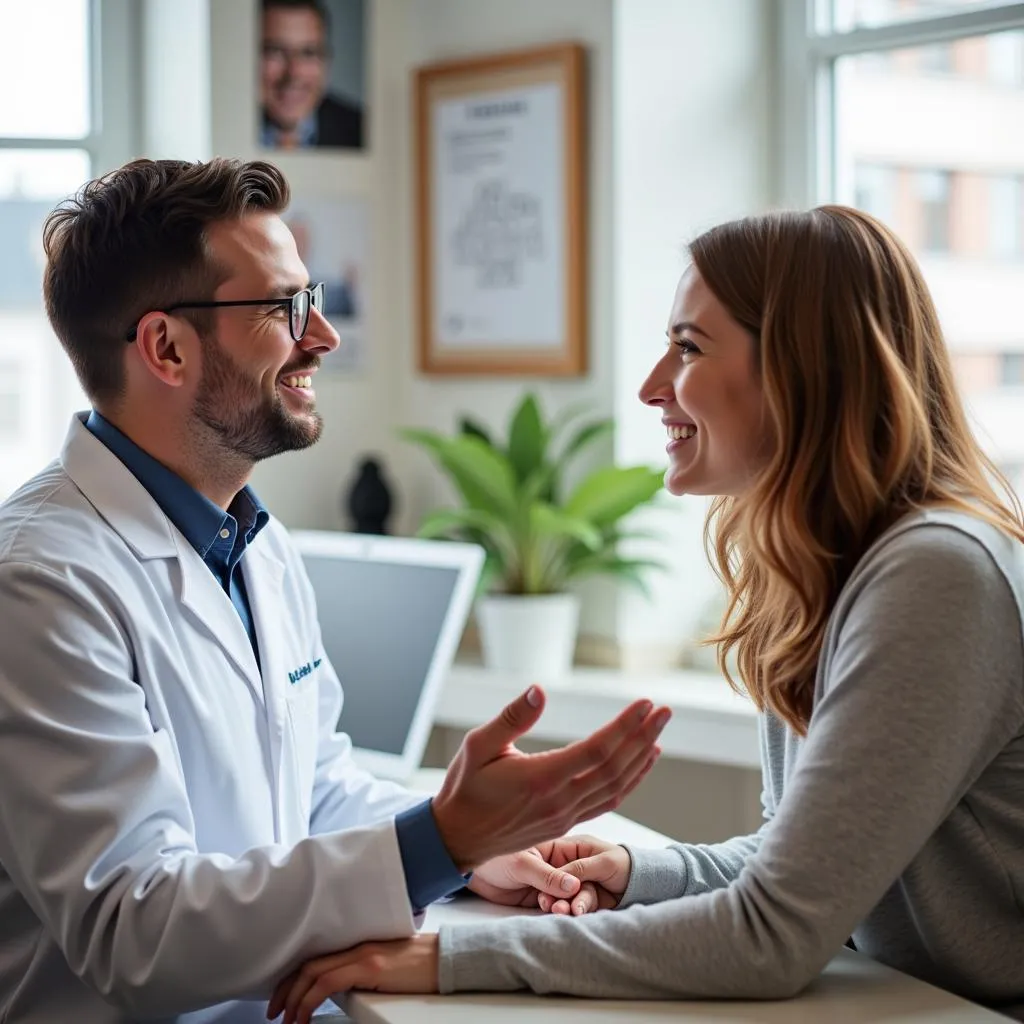 Optometrist and Patient Consultation