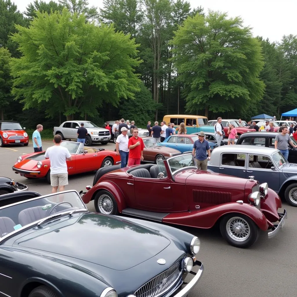 Members of the Past Pleasures Car Club gathered for their monthly meeting.