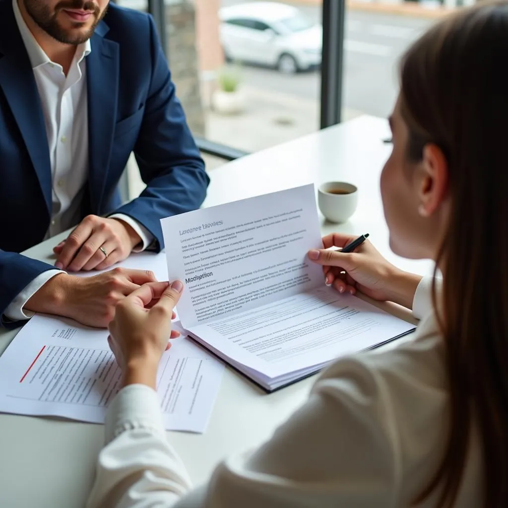 Reviewing Car Loan Documents with a Financial Advisor