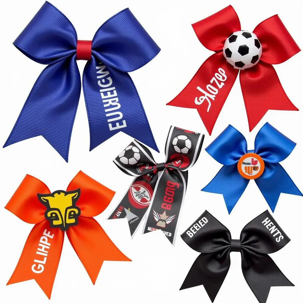 Car bows with personalized ribbons and decorations