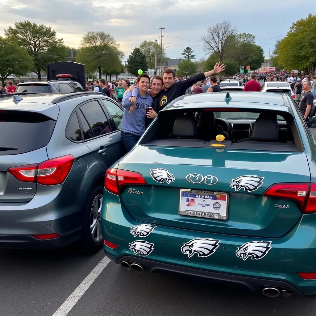 Philadelphia Eagles Fans Tailgating With Car Magnets