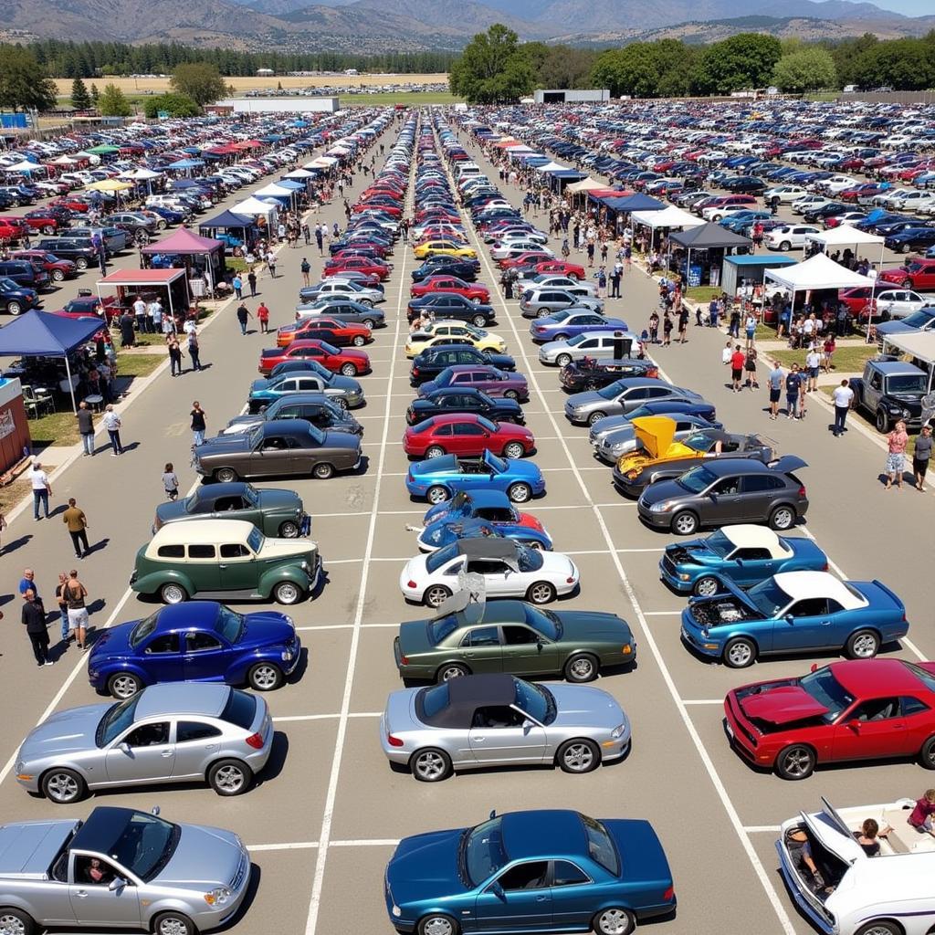 The City of Pittsburg Car Show is held at a spacious outdoor venue