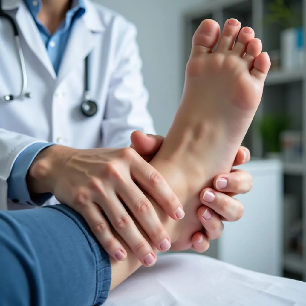 Podiatrist Examining Patient's Foot