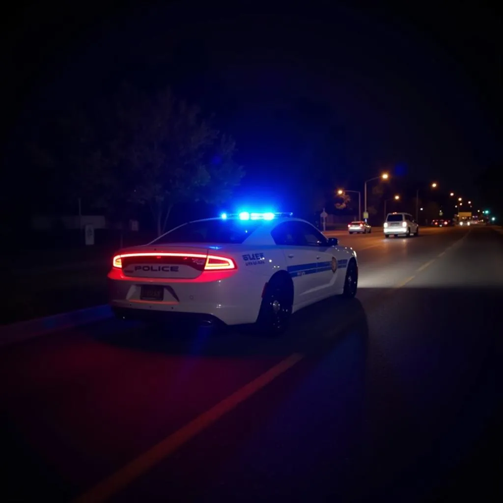 Police Car Lights at Night