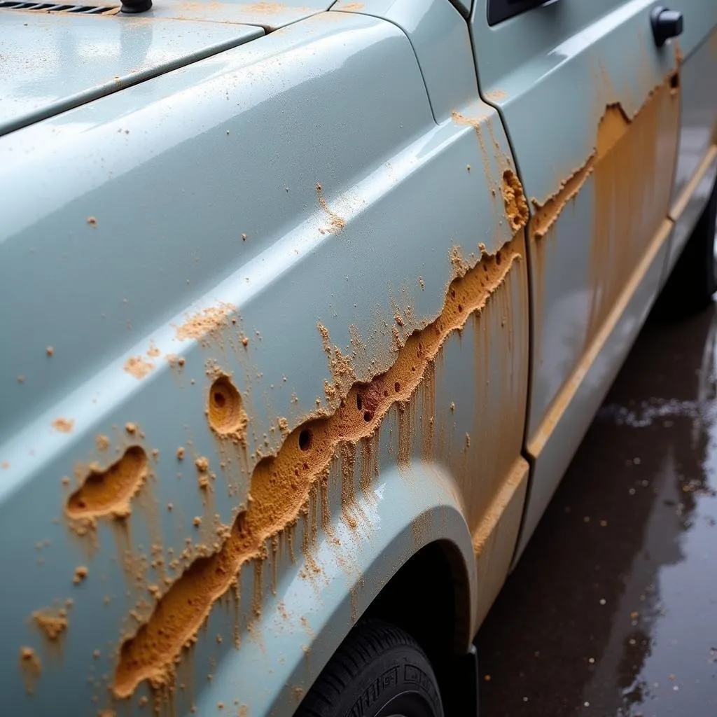 Car paint damaged by pollen