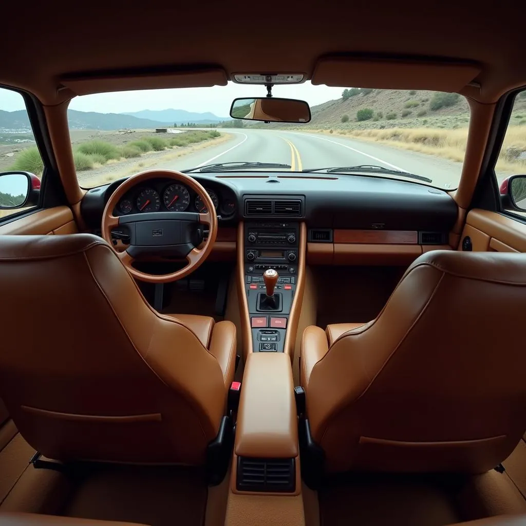 Luxurious interior of the Porsche 928