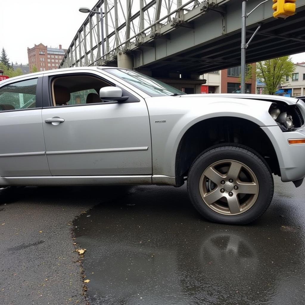 Car Accident Scene in Portland, Oregon