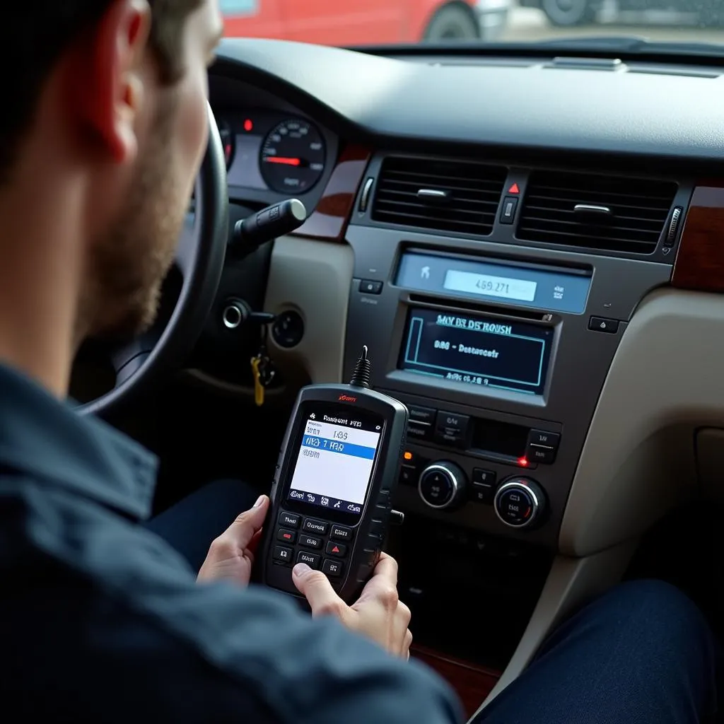 Mechanic Using Dealer Scanner on Chevy Impala