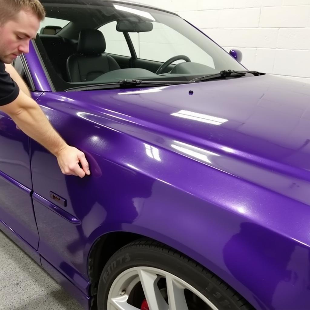 Purple Wrap Car Installation Process