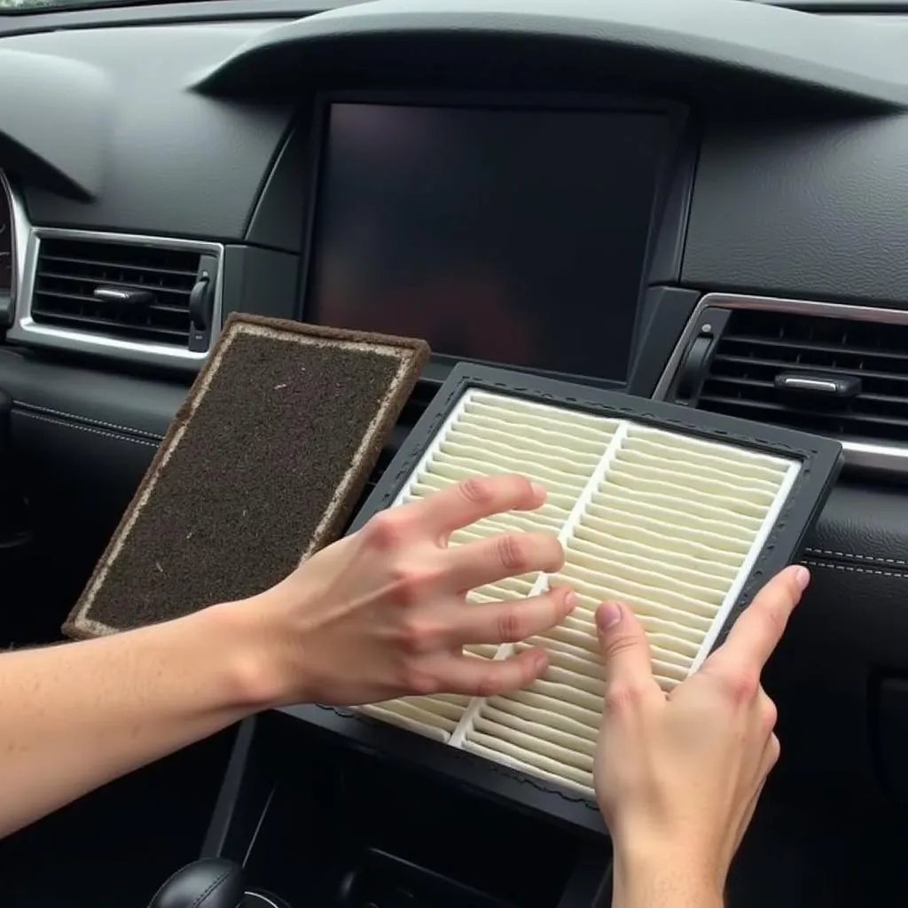 Replacing car cabin air filter