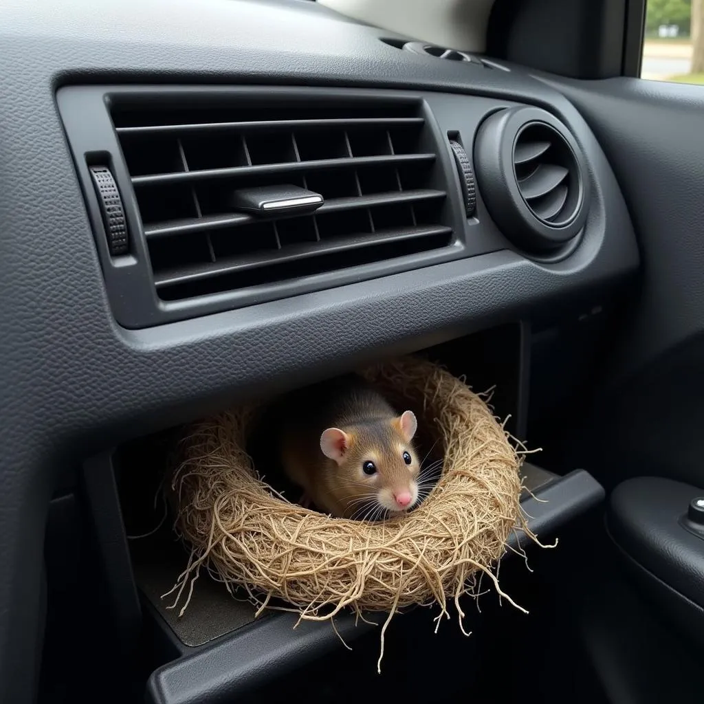 Rodent Nest in Car Air Vent