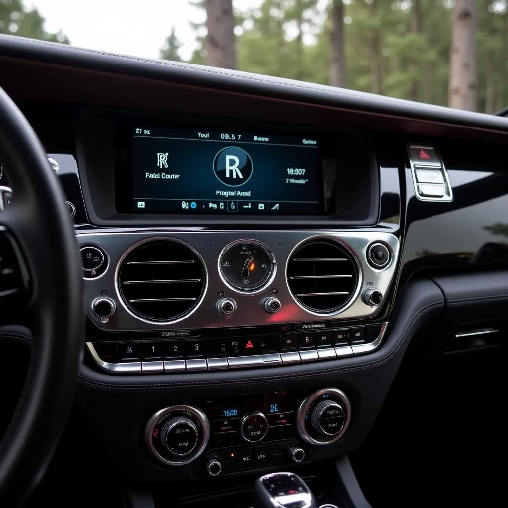 Luxury Car Interior with Focus on Radio System