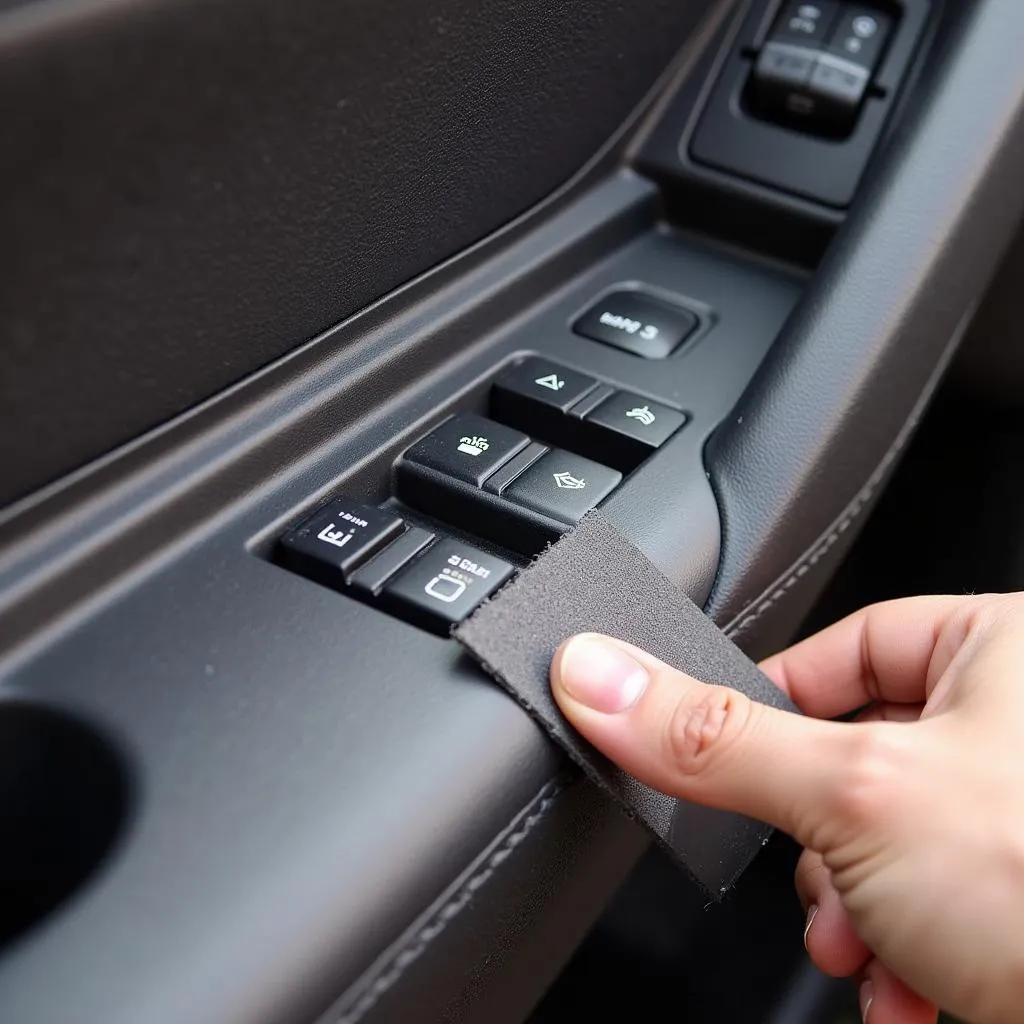 Sanding a Deep Scratch on a Car Door Panel