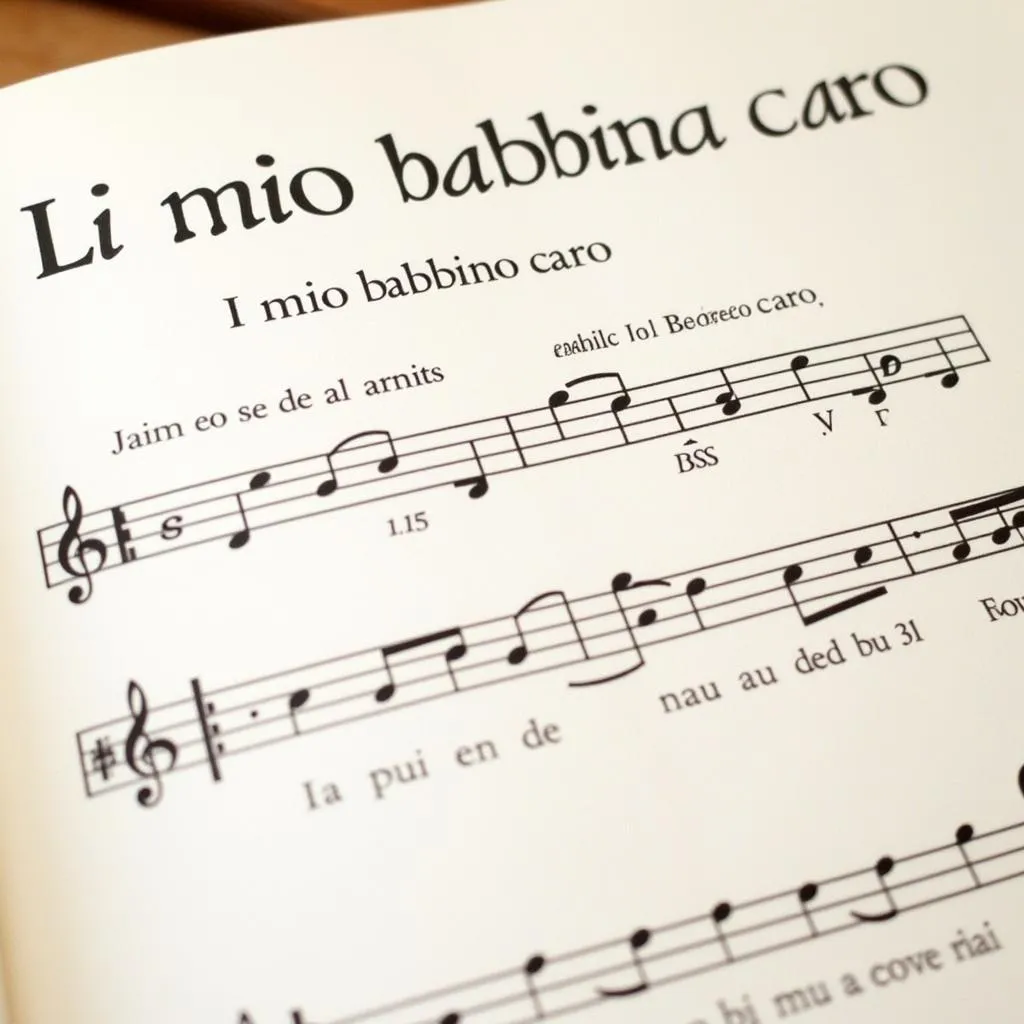 Sheet music for &quot;O mio babbino caro&quot;