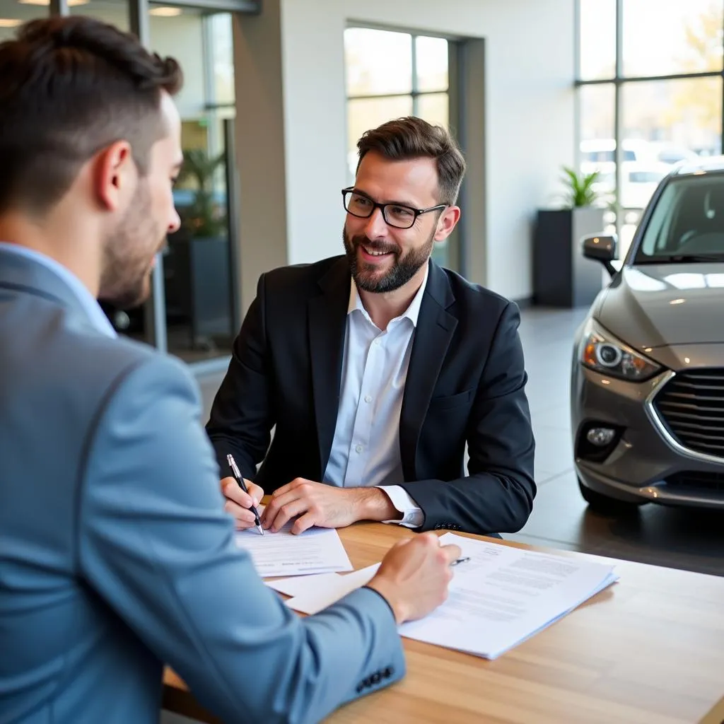 Signing Used Car Paperwork in Billings