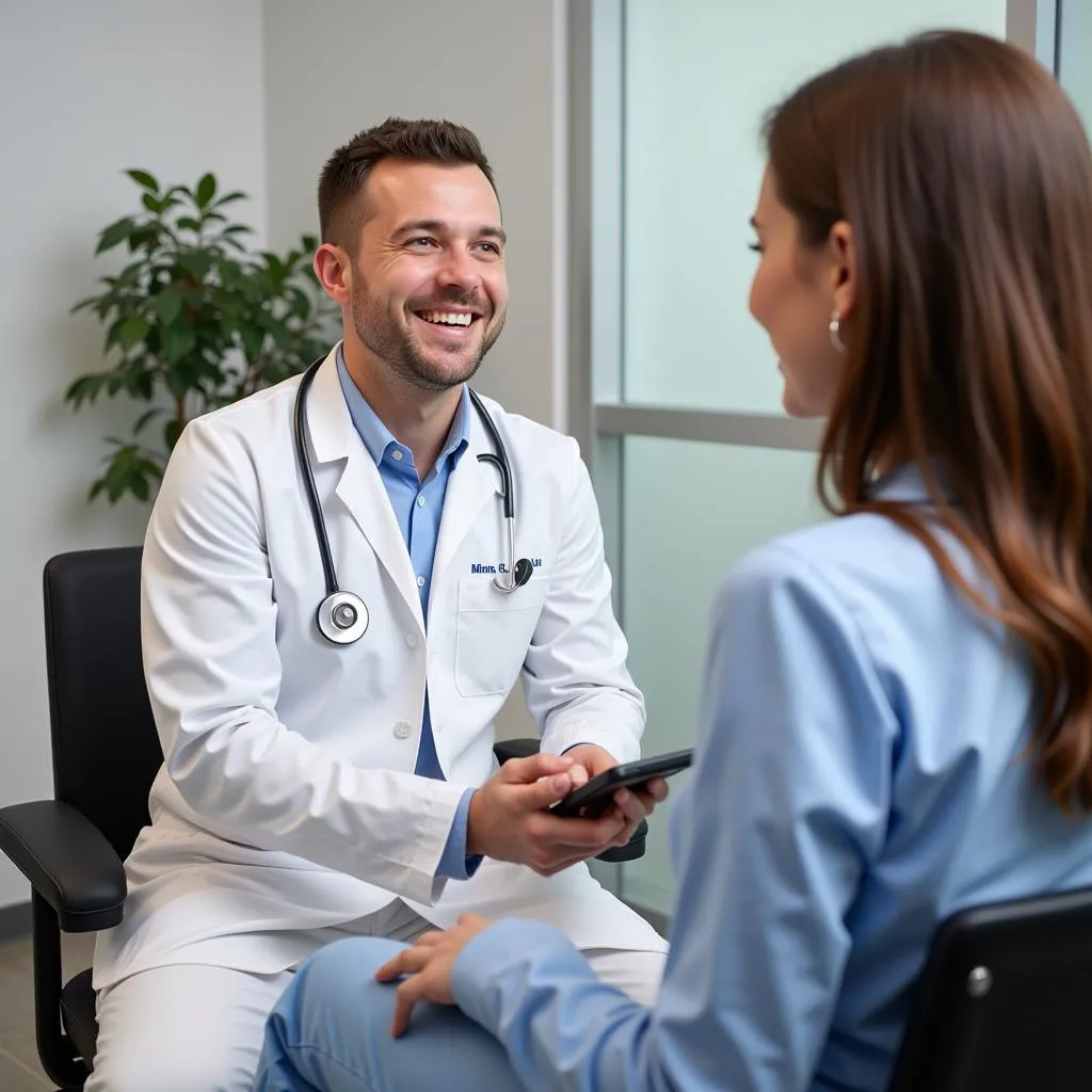 Smiling Doctor and Patient in Urgent Care