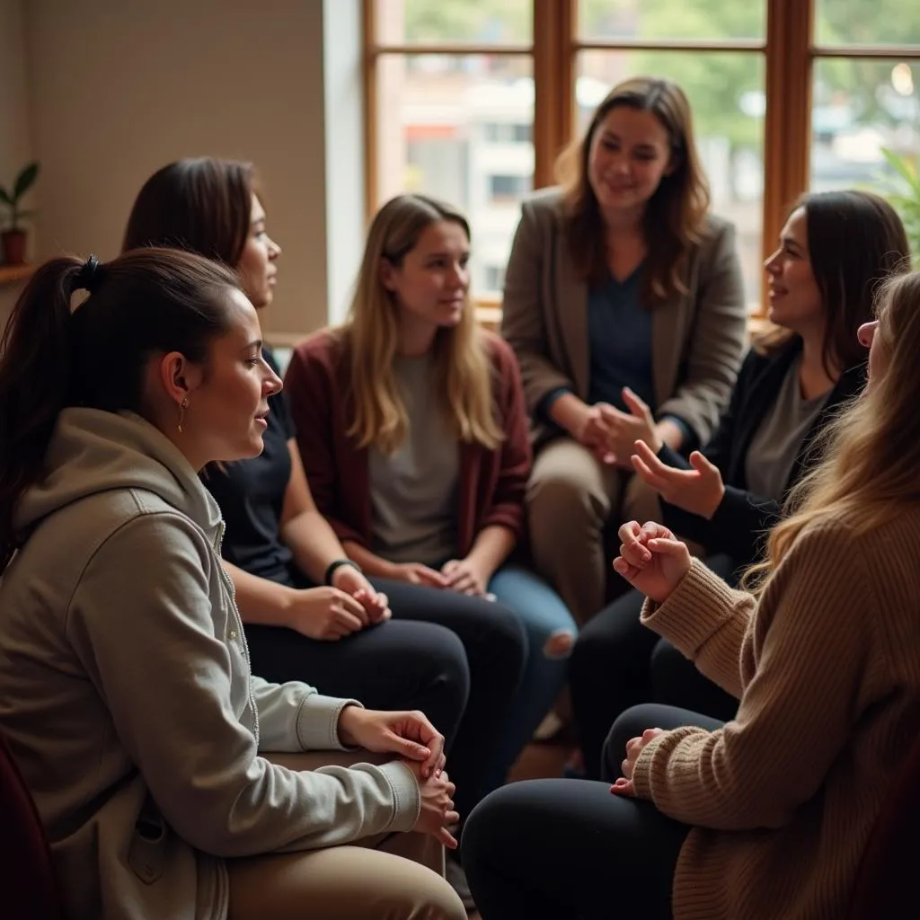 Support Group Discussing Tragedy