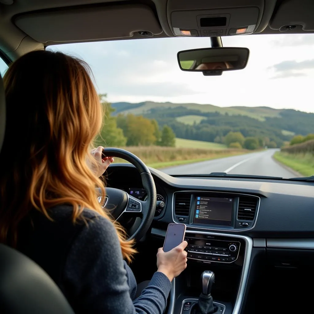 A potential buyer test driving a car in Hemel Hempstead.