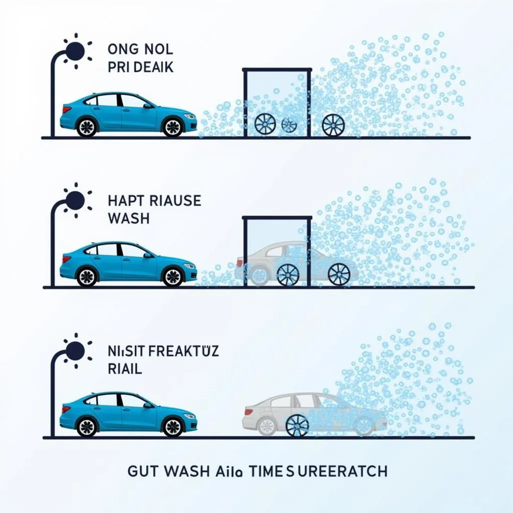 Car going through touchless car wash process