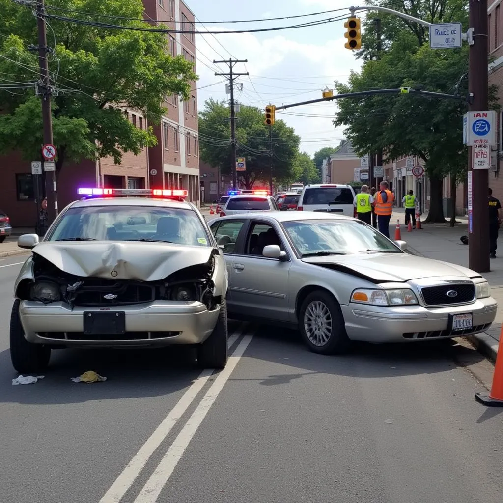 Car Accident Scene in Trenton