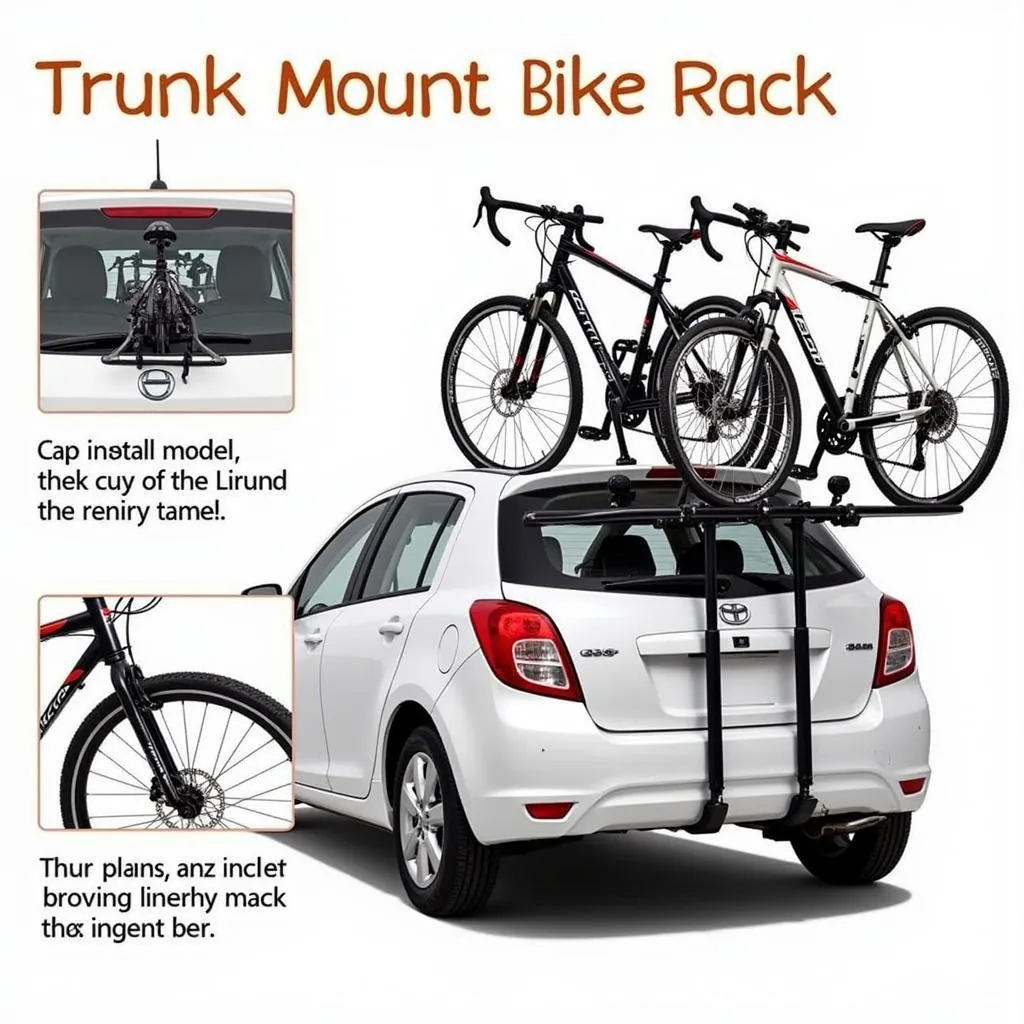 Car with a trunk mount bike rack