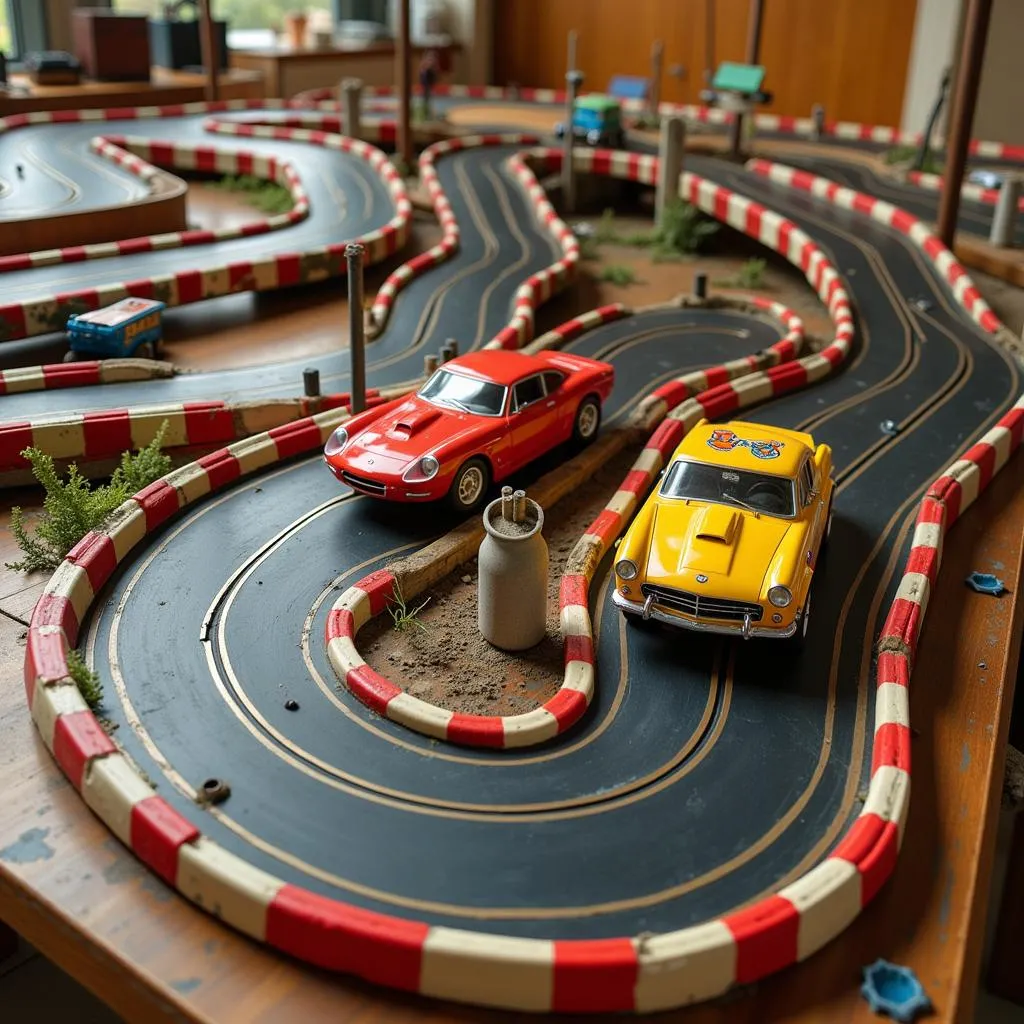 Tyco slot car racing track