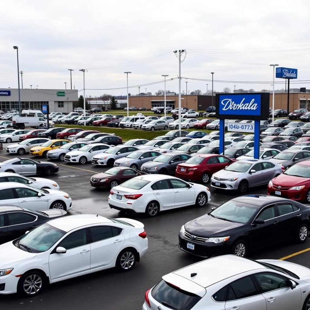 Used cars lot at a dealership in Tri-City