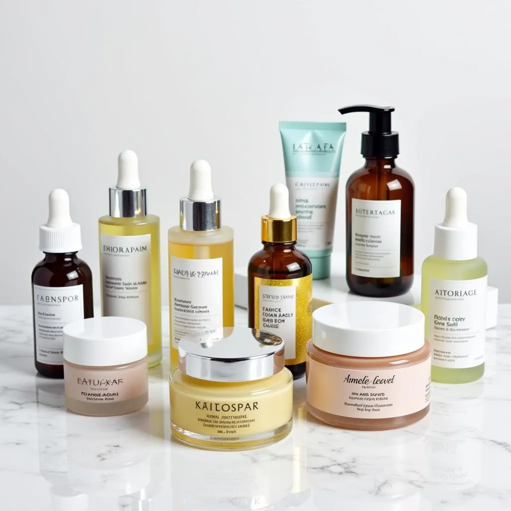 A collection of different skin care products