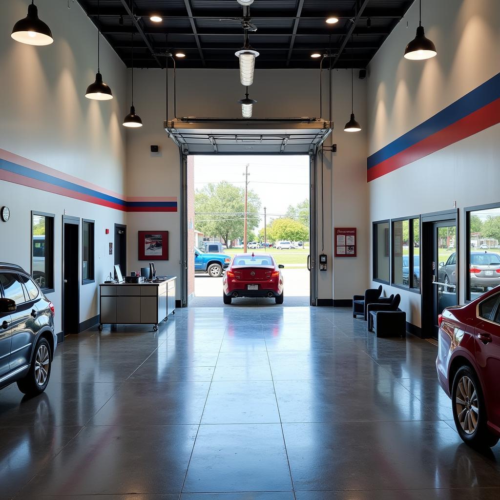 A clean and organized car wash interior