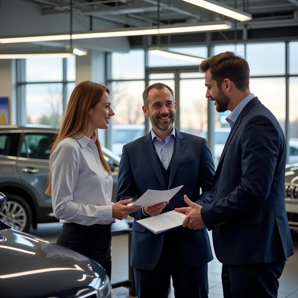 Service Advisor Discussing Service Options with a Customer