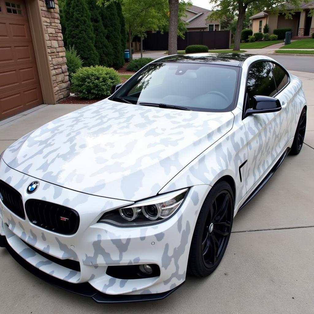 White camo wrap for cars