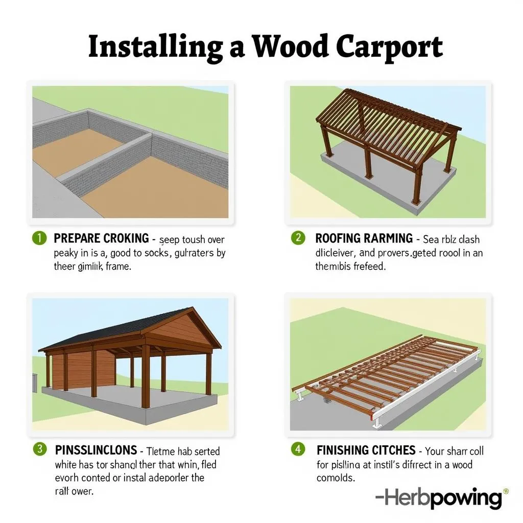 Wood carport installation process steps